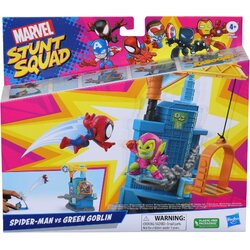 Hasbro Marvel Stunt Squad Crane Smash Playset, Spider-Man and Green Goblin Action Figures (1.5”) ฮาสโบร มาร์เวล สตันท์ สควอด สไปเดอร์-แมน และ กรีน ก็อบลิน เพลย์เซ็ท