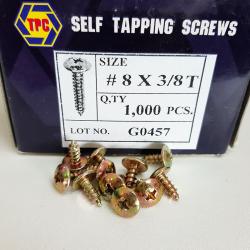 น๊อตทองสั้น สกรูสีรุ้ง 8x3/8 T (1 กล่อง)