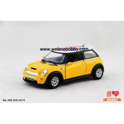 โมเดลรถ Mini Cooper S สีเหลือง Scale 1:28