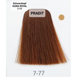 Schwarzkopf Igora Royal ครีมย้อมผม อีโกร่า รอยัล เบอร์7-77 สีบลอนด์กลางทองแดงพิเศษ (60ml) 80 กรัม