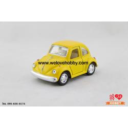 โมเดลรถคลาสสิค 1967 Volkswagen Classical Beetle ไซส์เล็ก สีเหลือง