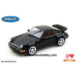 โมเดลรถ Porsche 964 Turbo สีดำ Scale 1:24
