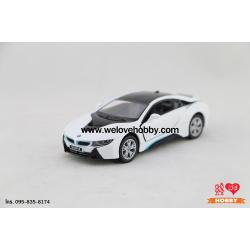 โมเดลรถซุปเปอร์ คาร์ BMW i8 สีขาว Scale 1:36