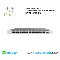 MS120-48FP-HW (Meraki MS120-48FP 1G L2 Cld Managed 48x GigE 740W PoE Switch)