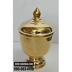 โถน้ำมนต์ทองเหลืองเรียบ