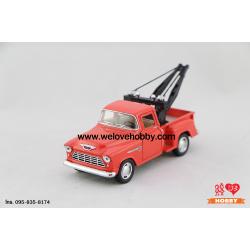 โมเดลรถกระบะคลาสสิค 1955 Chevrolet Chevy Stepside Pick-Up สีส้ม Scale 1:32 มีเซตอุปกรณ์รถยก รถลาก