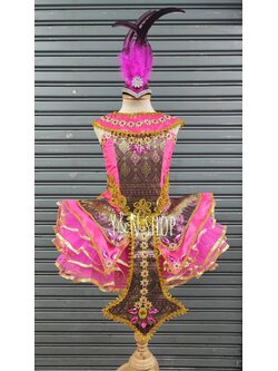 Y&NShop ชุดดรัมเมเยอร์ ชุดเชียร์ลีดเดอร์ เด็กผู้หญิงอนุบาล-ประถมต้น แบบชุดไทคอกลม