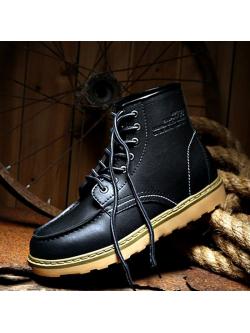 01069 รองเท้าบูท Miyano Martin Boots Leather Shoes high สไตล์วินเทจ [ชาย/หญิง] Size 39-44