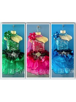 Y&NShop ชุดดรัมเมเยอร์ ชุดเชียร์ลีดเดอร์ เด็กผู้หญิงอนุบาล-ประถมต้น แบบชุดไหล่ดอก