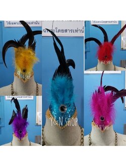 หมวกดรัมเมเยอร์เด็กผู้หญิง หมวกพาเหรด สีสันสดใส งานแสดง อนุบาล ประถม | หมวกขนนก Y&NShop