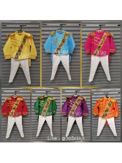 Y&NShop ชุดดรัมเมเยอร์ ชุดเชียร์ลีดเดอร์ เด็กชายอนุบาล-ประถมต้น แบบผ้าไทย