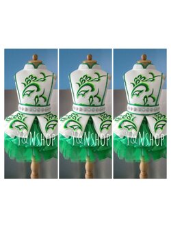 Y&NShop ชุดดรัมเมเยอร์ ชุดเชียร์ลีดเดอร์ ชุดเชียร์ลีดเดอร์เด็กหญิงอนุบาล-ประถม แบบชุดแซนด์วิชลายไฟ