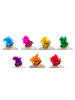 หมวกดรัมเมเยอร์เด็ก ขนนกแฟนซี กิ๊ฟติดผม งานทำมือ|ใช้กับชุดดรัมเมเยอร์เด็กหญิง ชุดกีฬาสีเด็ก Y&N Shop