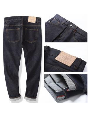 001046 กางเกงยีนส์ XOFO Selvage Denim สไตล์วินเทจ Version Jeans Indigo Slim Harajuku ผ้าริมแดง Size 28-38