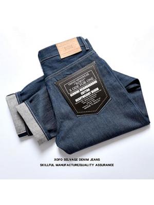 001044 กางเกงยีนส์ XOFO Selvage Denim สไตล์วินเทจ Version Jeans Straight type ผ้าริมแดง Size 28-38