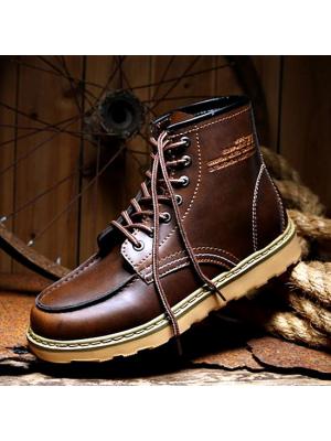 01067 รองเท้าบูท Miyano Martin Boots Leather Shoes high สไตล์วินเทจ [ชาย/หญิง] Size 39-44