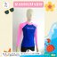 ชุดว่ายน้ำแขนยาว rashguard กันแสงแดด UV 50+ APPAREL รุ่น P015 สีน้ำเงินแขนชมพู freesize สินค้าไทย พร้อมส่ง