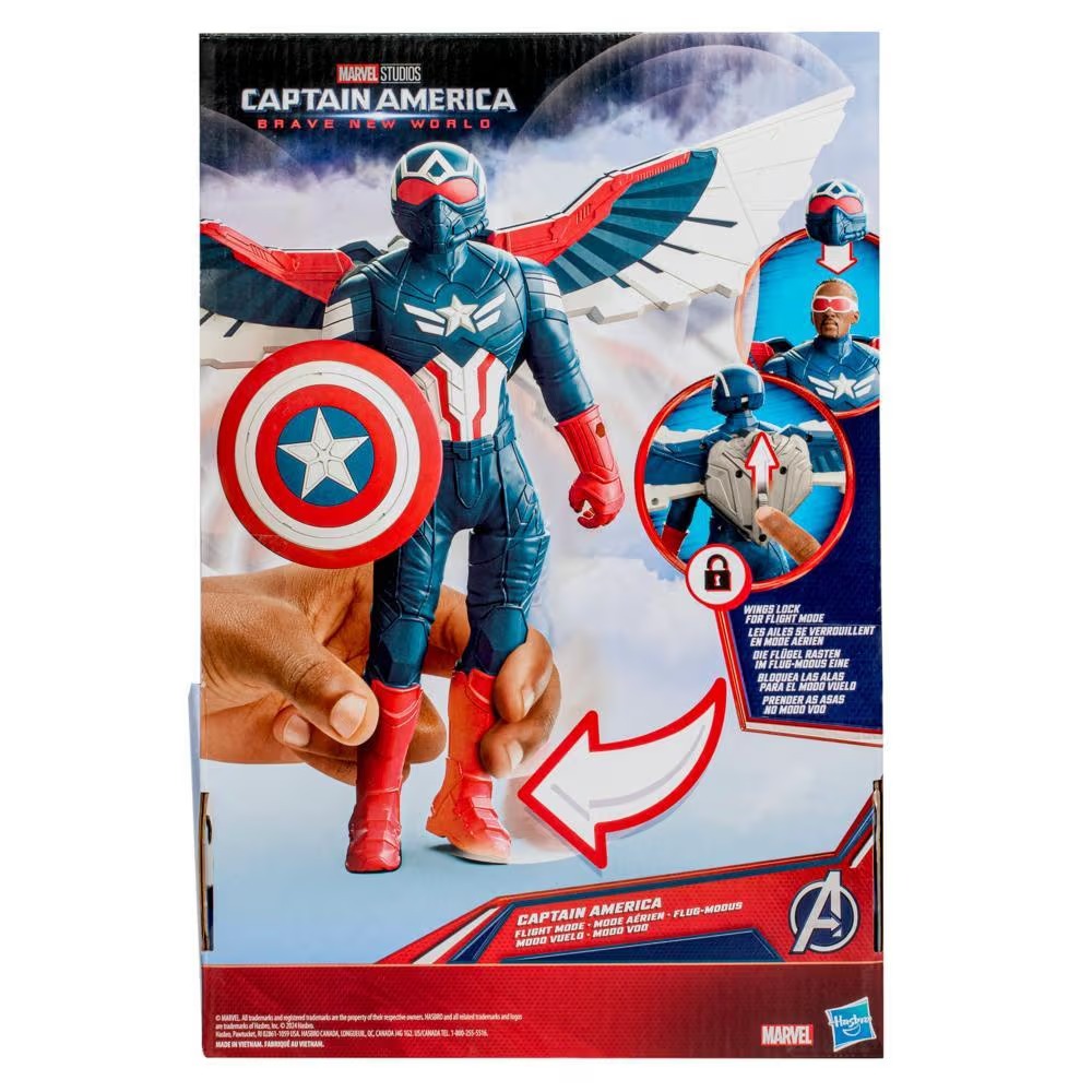 Hasbro Marvel Avengers Captain America : Brave New World Flight Mode Figure ฮาสโบร มาร์เวล อเวนเจอร์ส หุ่นโมเดลฟิกเกอร์ กัปตันอเมริกา (แซม วิลสัน) ขนาด 9 นิ้ว ลิขสิทธิ์แท้