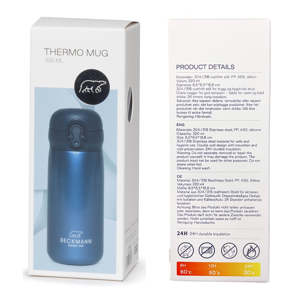 Thermo mug 320 ML (ขวดน้ำเก็บอุณหภูมิ), Blue