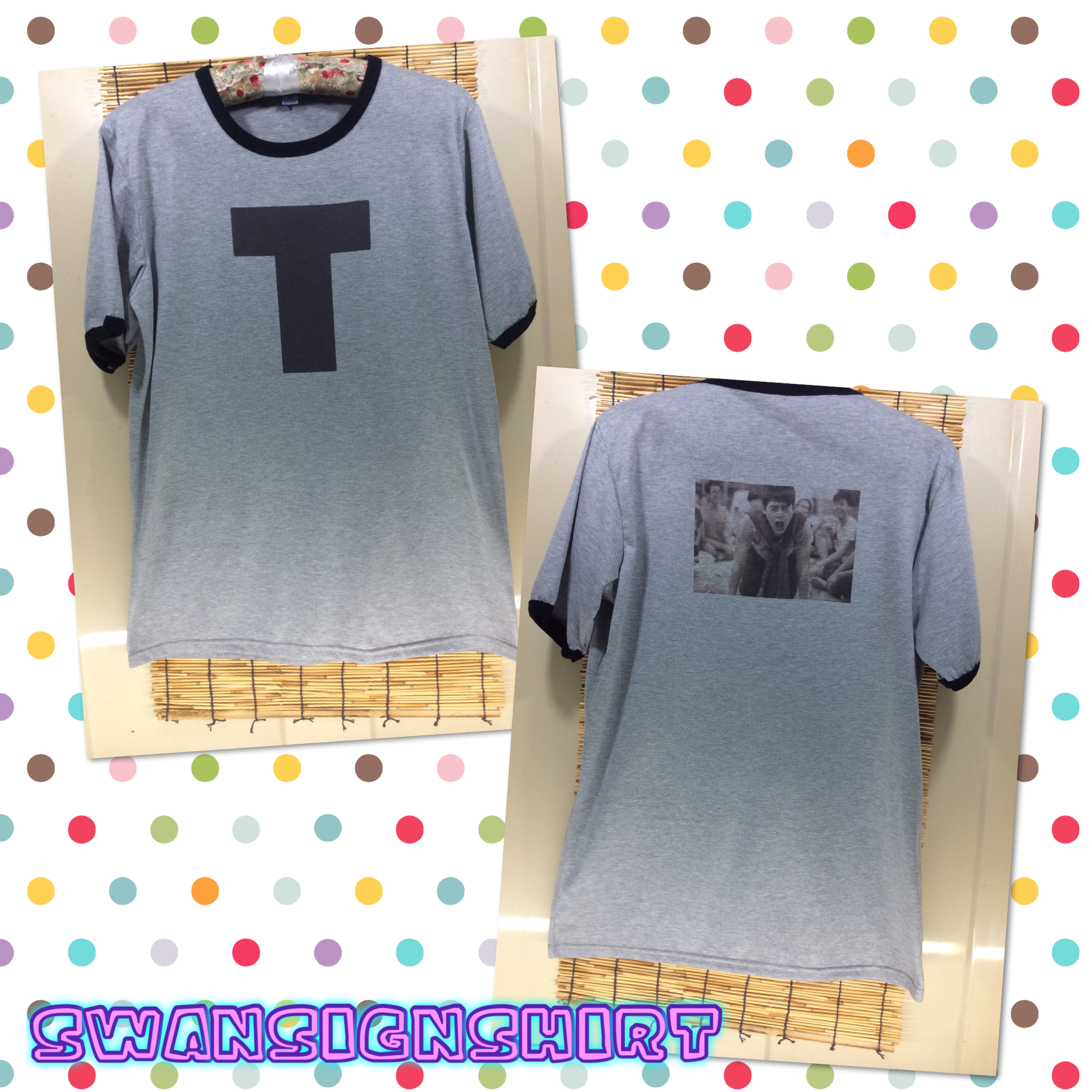 เสื้อกุ๊นคอ คอคาดสี สกรีนลาย