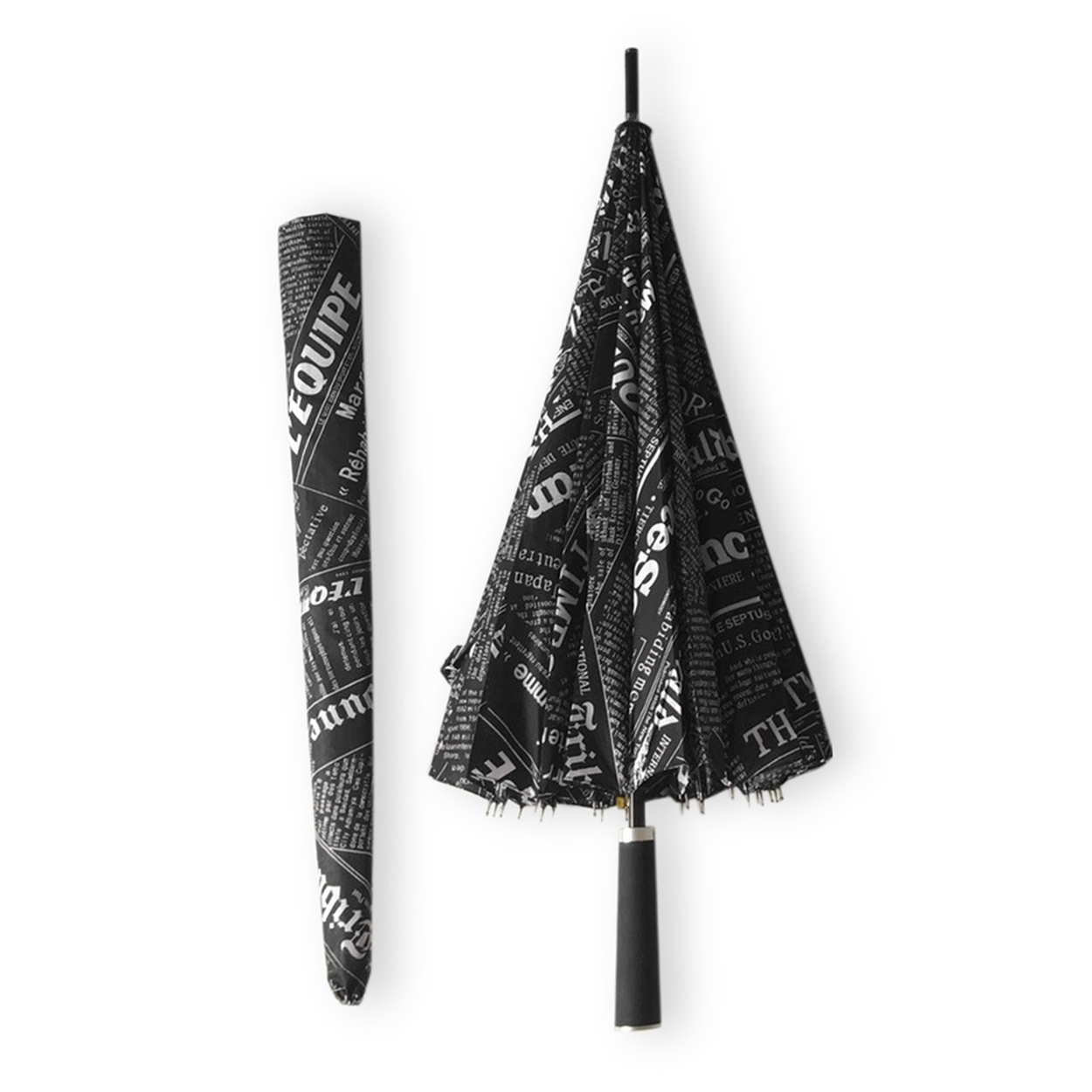 ร่มแฟชั่นตอนเดียวรายตัวหนังสือ ดำตรง 24 ก้าน23นิ้ว