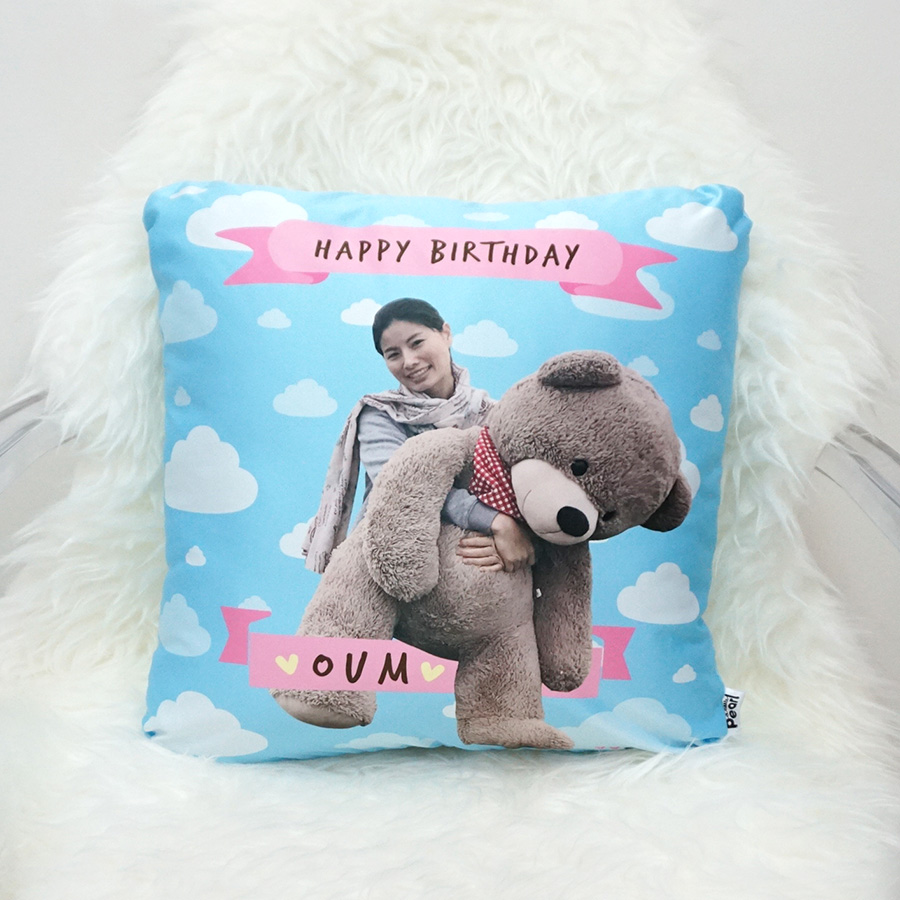 หมอนของขวัญ ใส่รูปถ่าย ทรงสี่เหลี่ยมจตุรัส Portrait Photo Square Pillow