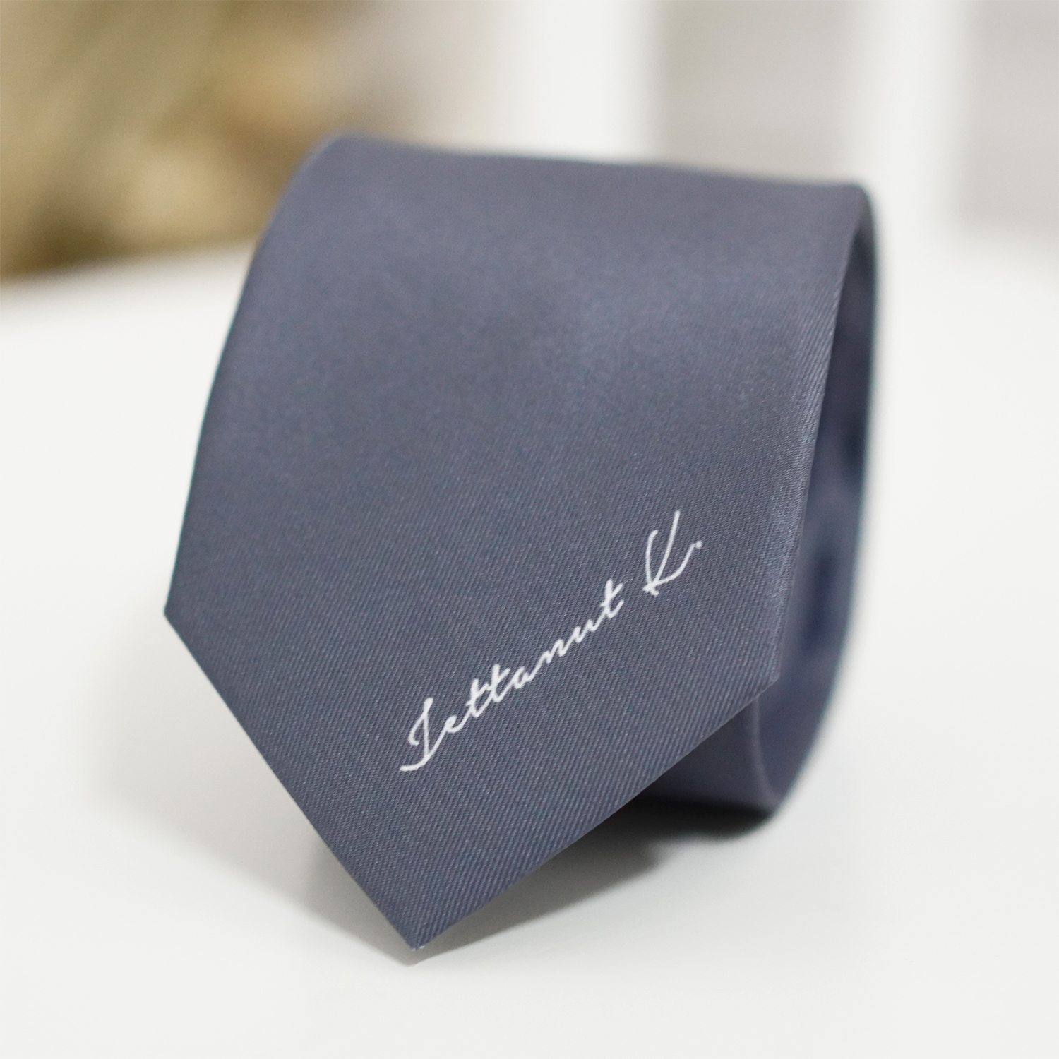 เนคไท สั่งทำใส่ชื่อ ขนาด 3" - Minimal - Dark Grey