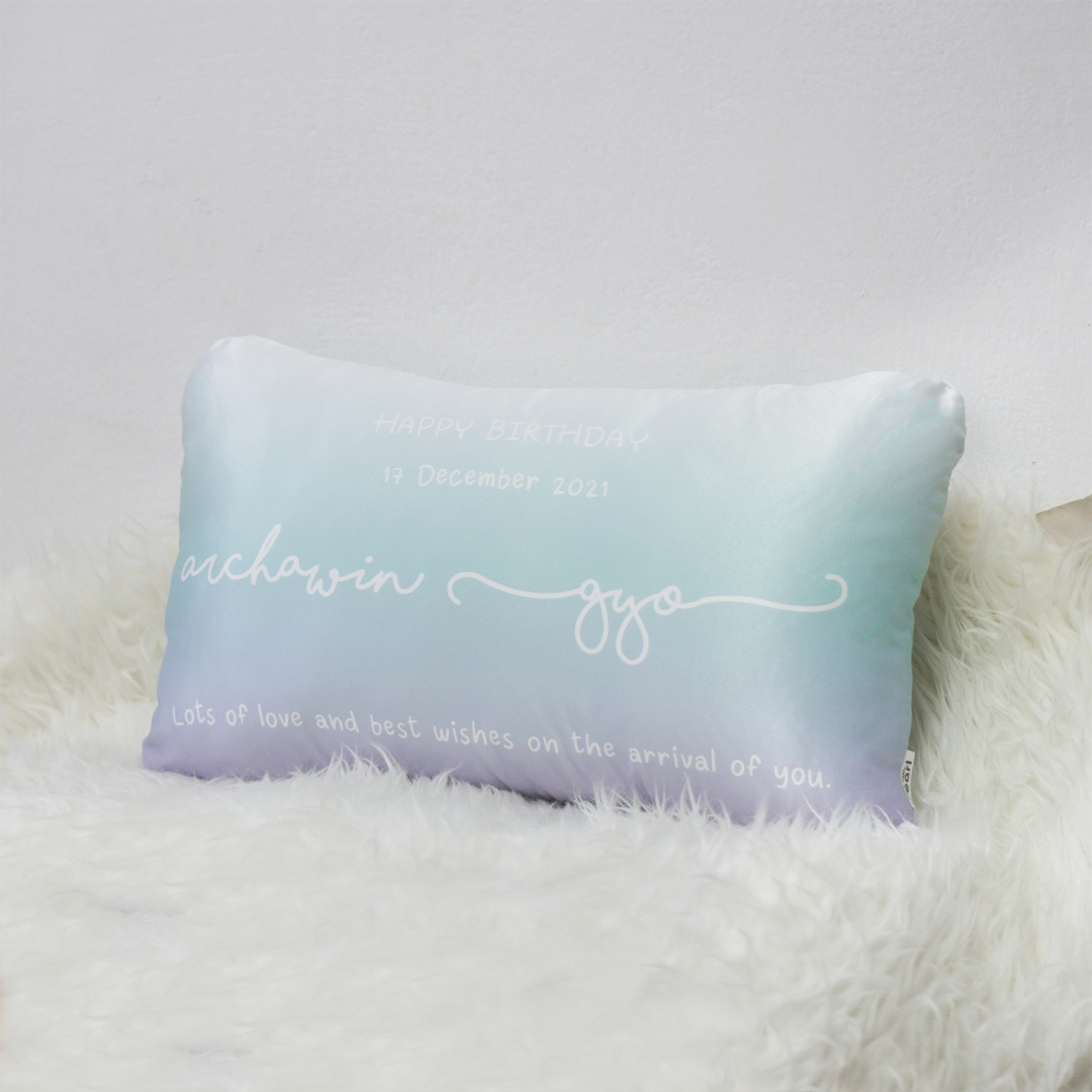 หมอนอิงทรงสี่เหลี่ยมยาว Gradiant - Mint/Lavender