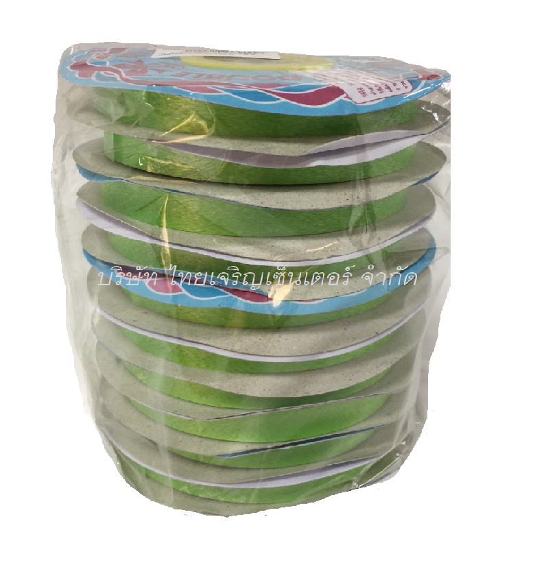 ริบบิ้นห่อเหรียญ ตราระฆัง NO.2 เนื้อใหม่ สีเขียวเข้ม (แถว)