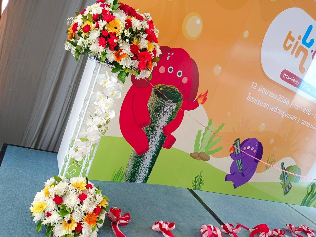 เสาตัดริบบิ้น RB 001- จำนวน 1 คู่ (เพิ่มความยาวริบบิ้น สำหรับตัดหลายคน)