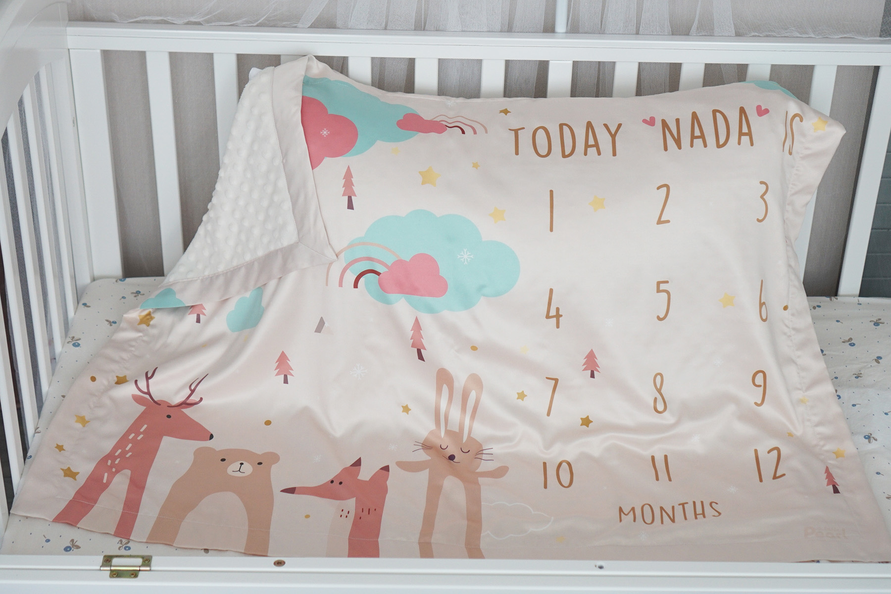 ผ้าห่ม Milestone ลาย Woodland - Beige