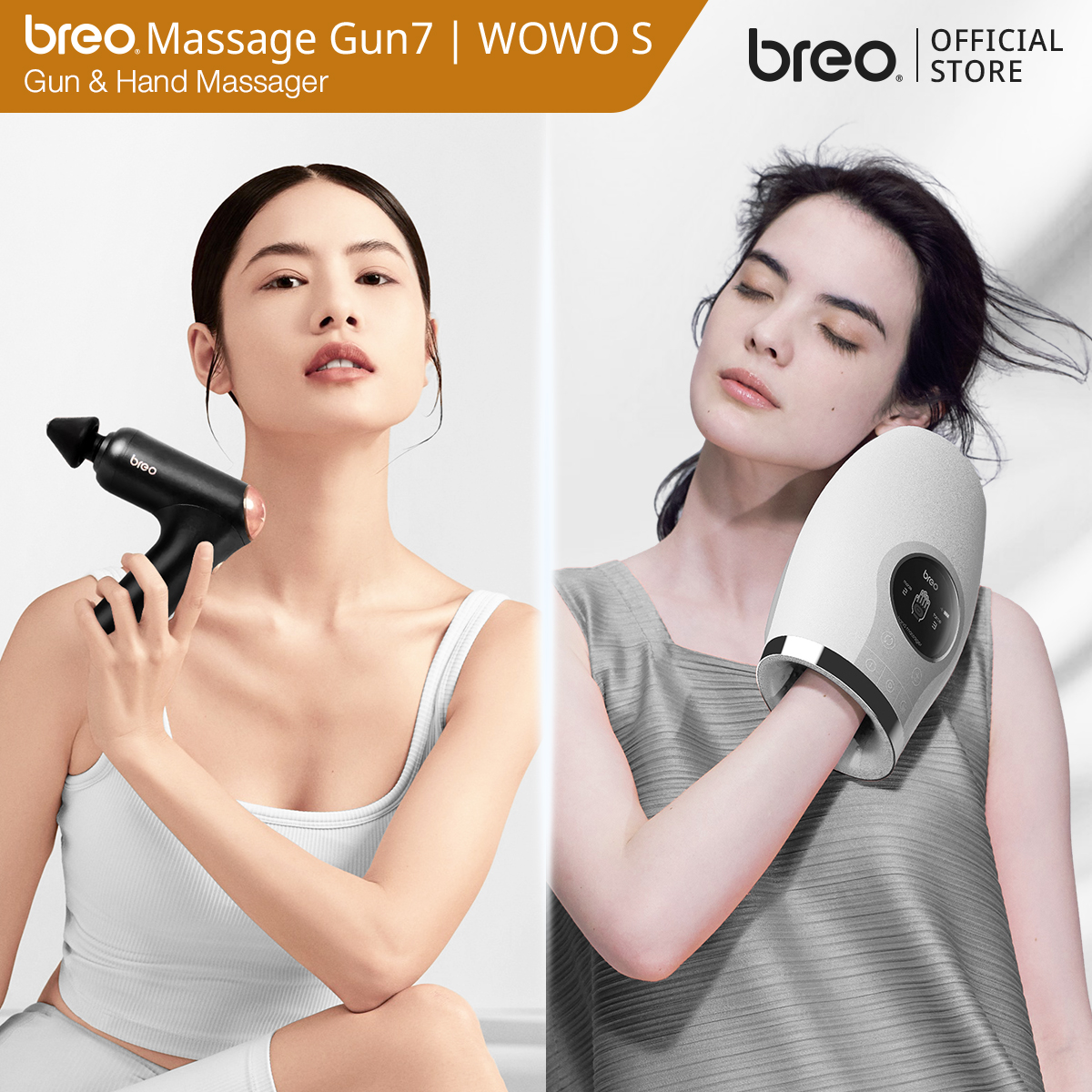 Bundles Set ปืนนวดกล้ามเนื้อ รุ่น Gun7 + เครื่องนวดมือ WOWO S