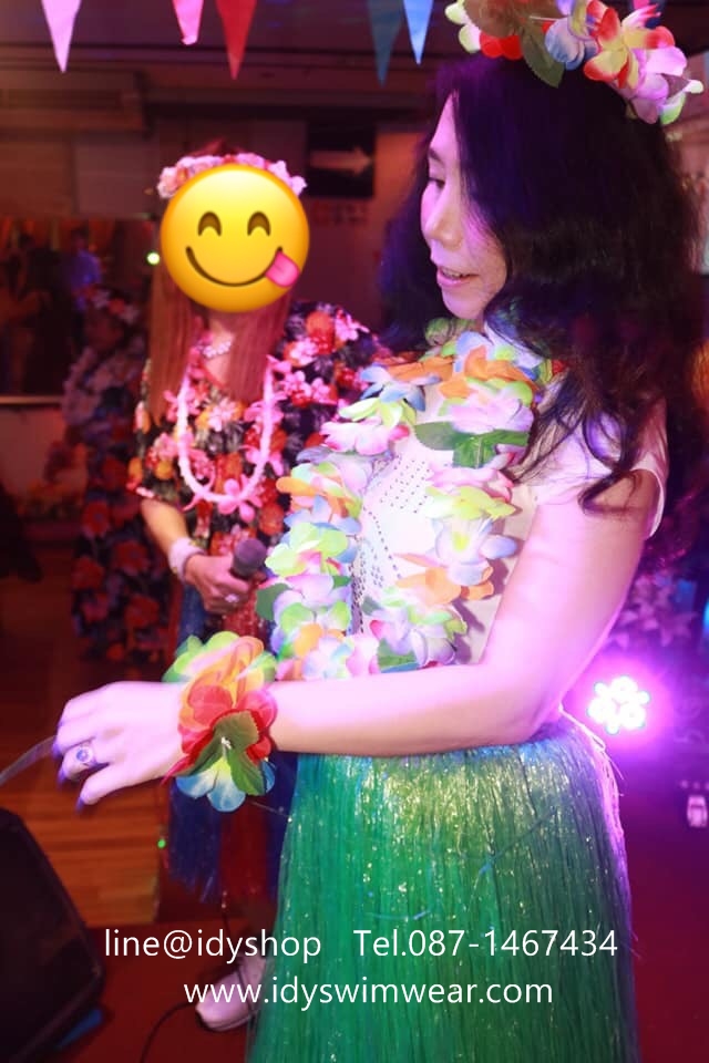 แบบที่ 1 ขนาดยาว 80 cm สีชมพู กระโปรงเชือกฟาง Hawaii กระโปรงฮาวาย อย่างเดียว อย่างหนา