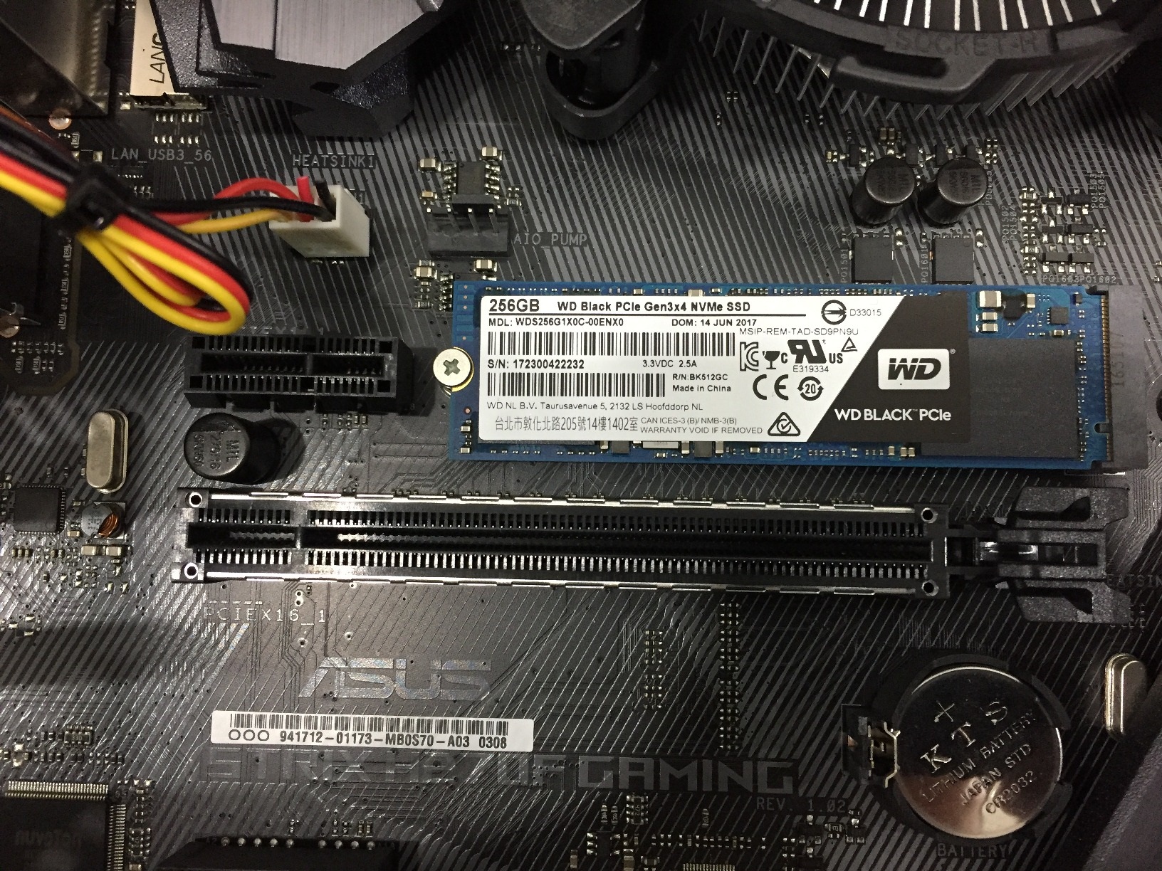 256 GB SSD (เอสเอสดี) WD BLACK (2017) PCIe/NVMe M.2 2280 ( WDS256G1X0C )