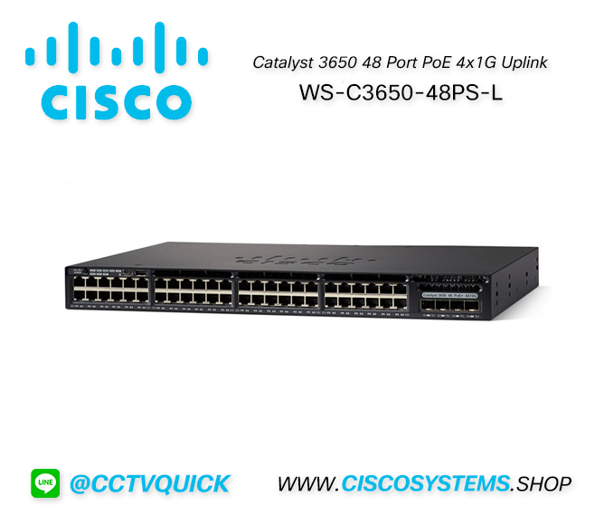EOL WS-C3650-48PS-L (Cisco Catalyst 3650 48 Port PoE 4x1G Uplink LAN Base) C9300L-48P-4G-E