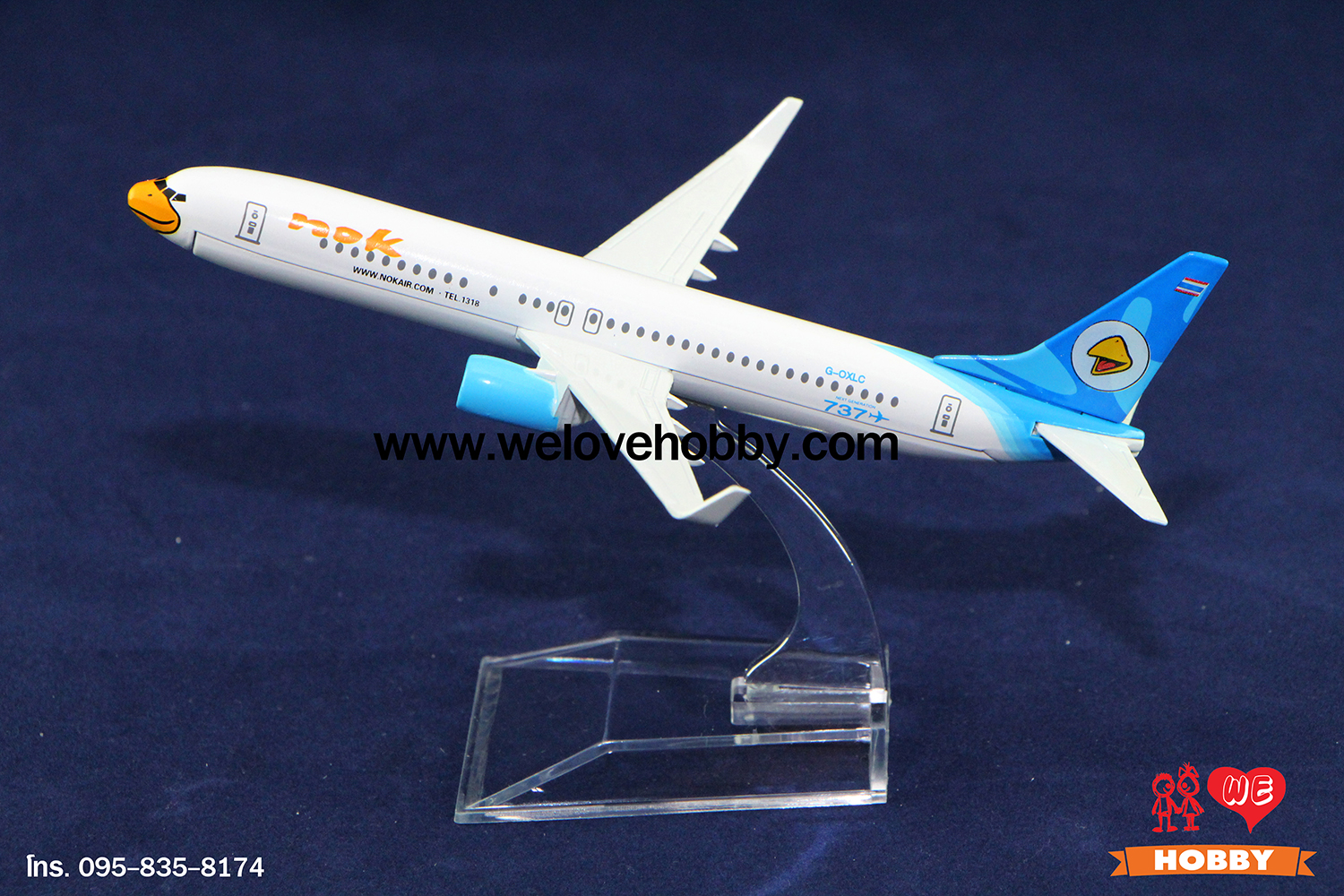 โมเดลเครื่องบิน นกแอร์ Nok Air (Boeing737) สีฟ้า-ขาว ประเทศไทย