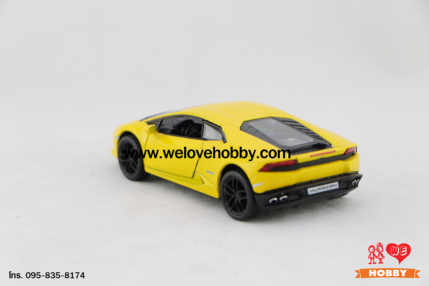โมเดลรถซุปเปอร์ คาร์ Lamborghini Huracán LP610-4 สีเหลือง Scale 1:36