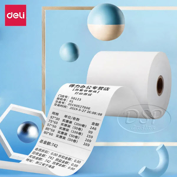 ขายถูก กระดาษใบเสร็จ DELI 3141 Thermal cash register paper