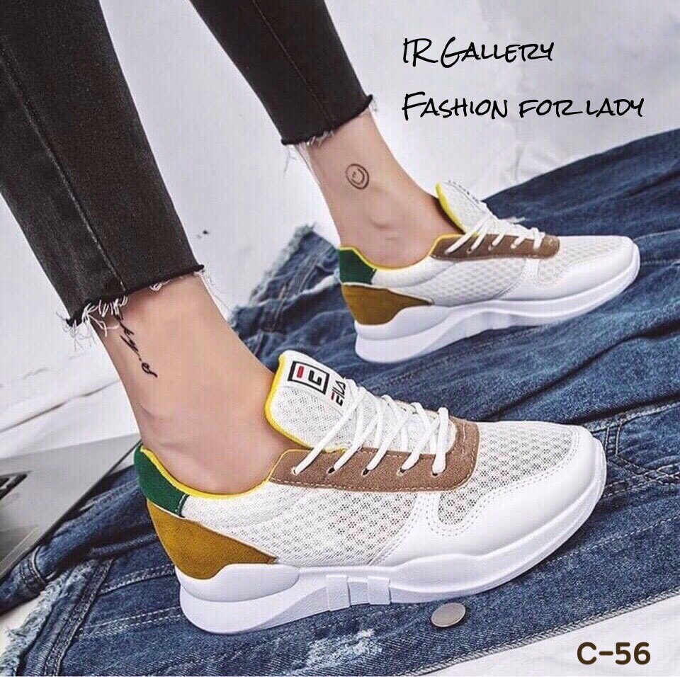 รองเท้าผ้าใบทรงsport style fila (สีเหลือง)