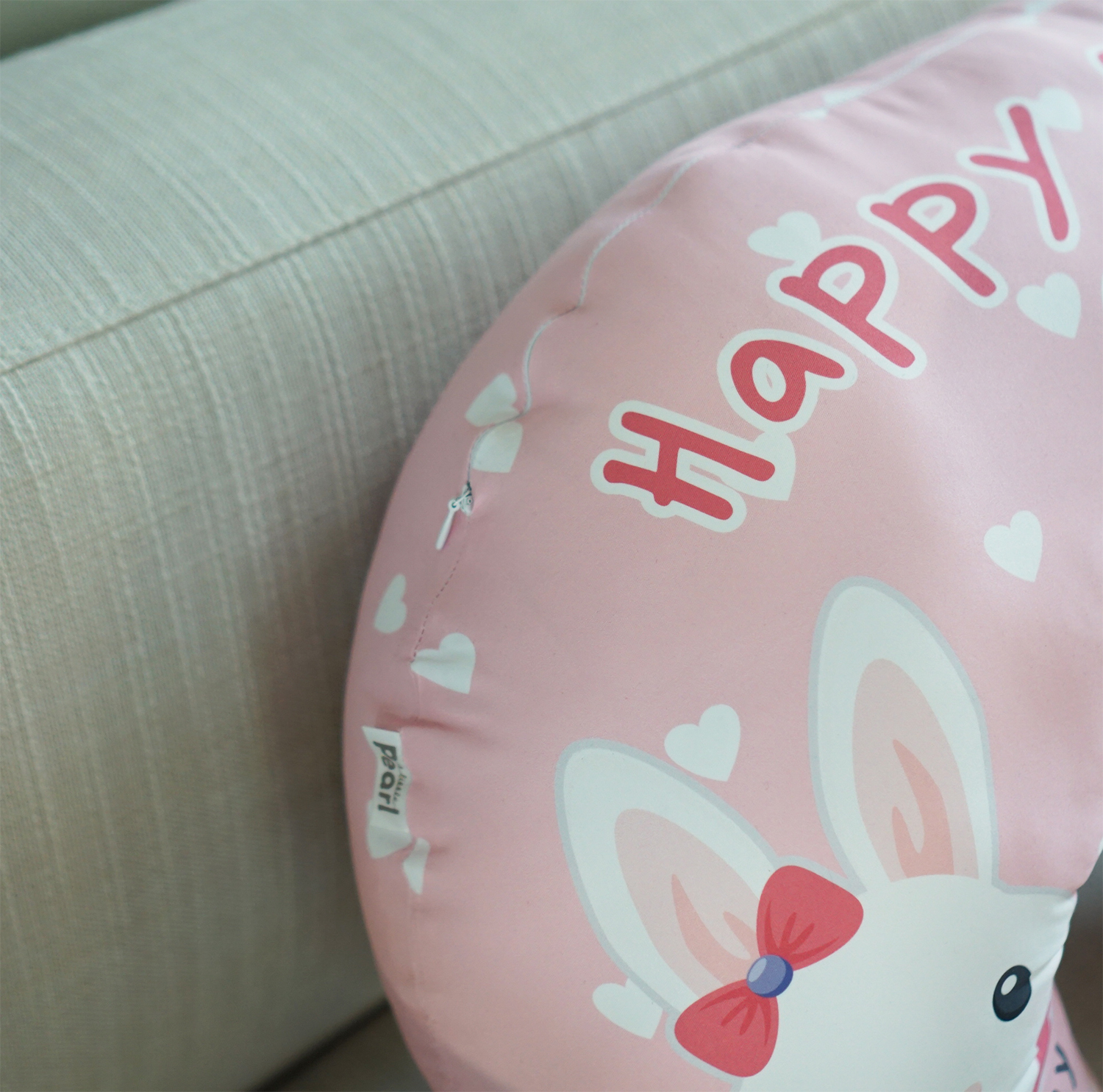 หมอนรองให้นม Nursing Pillow แบบพร้อมส่ง ลายกระต่ายสีชมพู - Rabbit Pink
