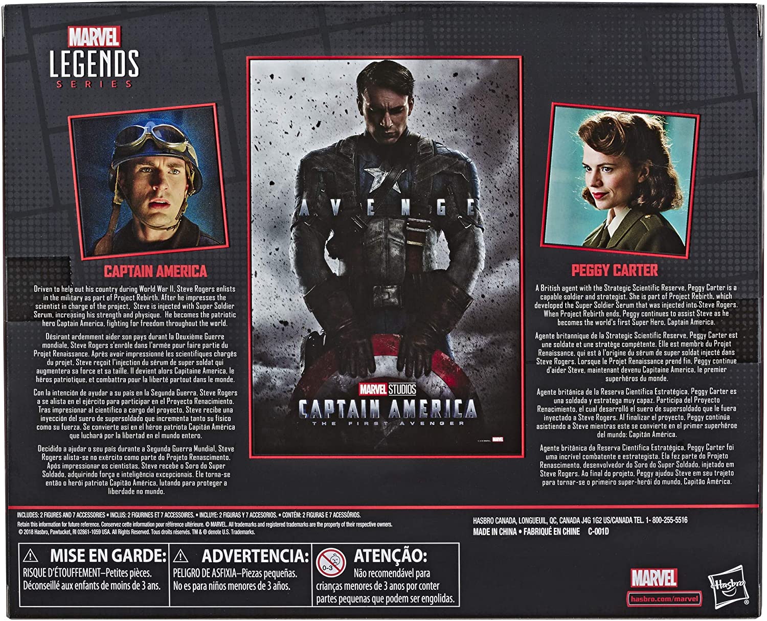 Hasbro Marvel Legends Series Captain America : The First Avenger 6 Inch-Scale Captain America & Peggy Carter Action Figure ฮาสโบร มาร์เวล เลเจนด์ อเวนเจอร์ส หุ่นโมเดลฟิกเกอร์ กัปตันอเมริกา และเพ็กกี้ คาร์เตอร์ 6 นิ้ว ลิขสิทธิ์แท้