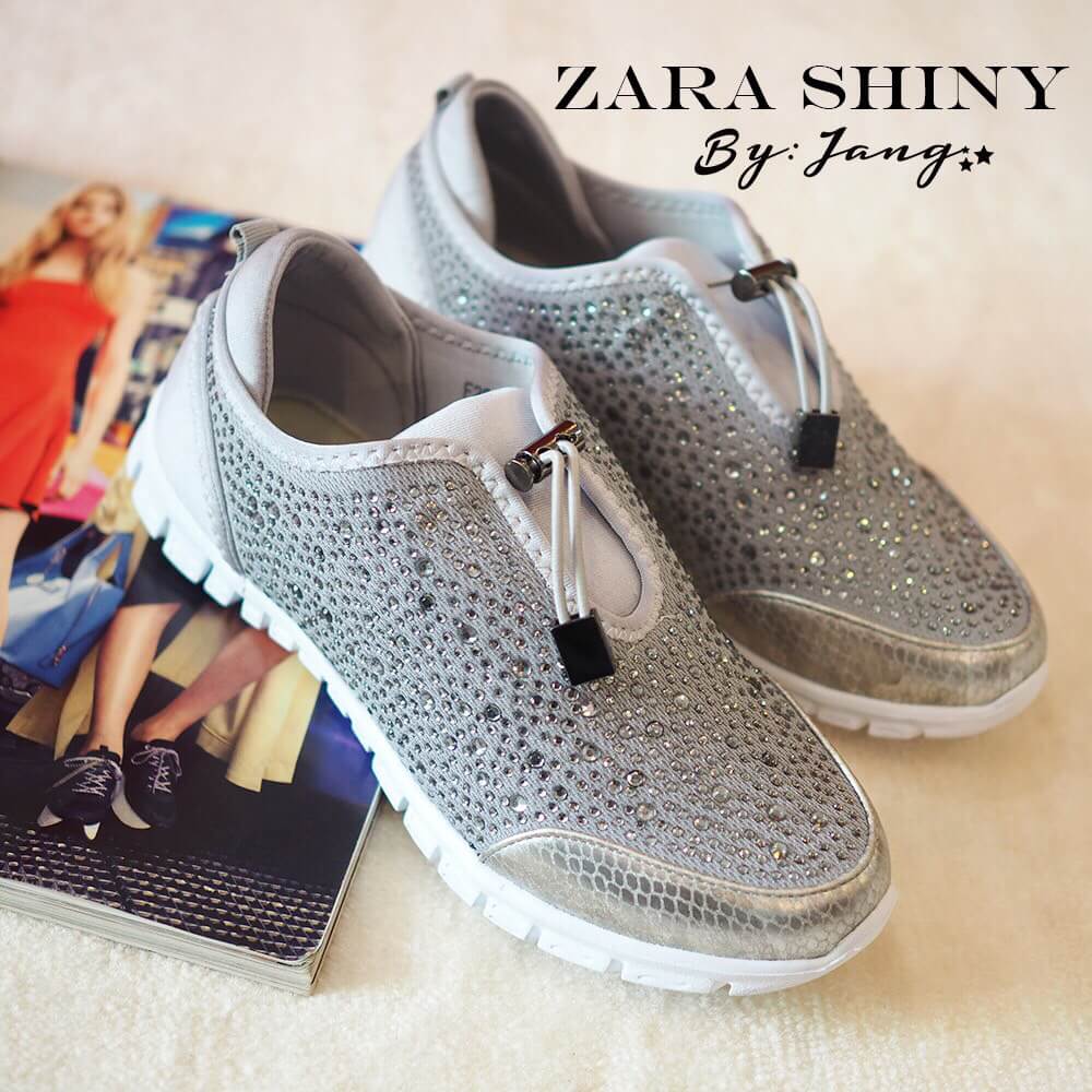รองเท้า Zara Shiny Trainer 2015 (สีเทา)