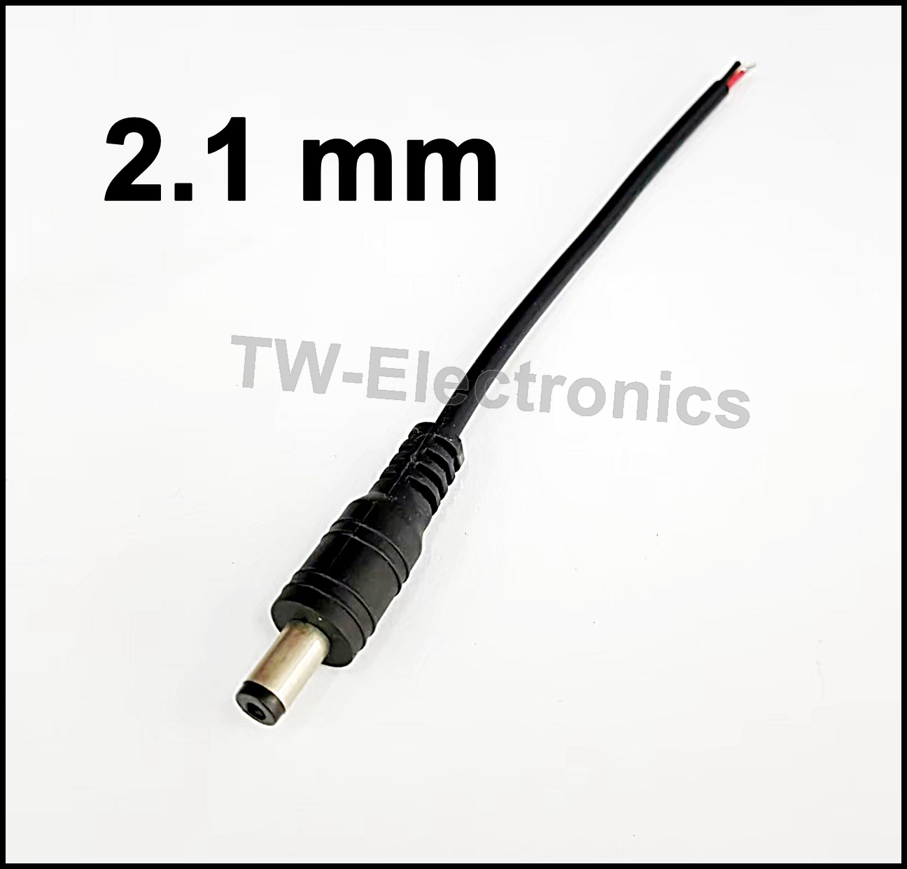 สายไฟ DC 2.1mm (ตัวผู้) ท้ายเปลือย (15cm) / DCC2101