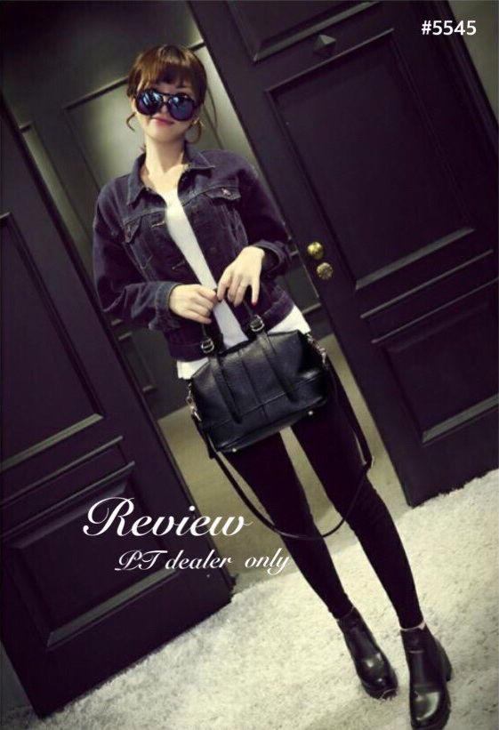 พร้อมส่ง : กระเป๋าลายหนังช้าง (สีดำ)