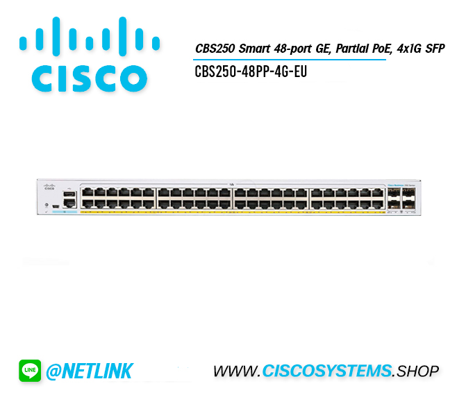 EOL CBS250-48PP-4G-EU (CBS250 Smart 48-port GE, Partial PoE, 4x1G SFP) ** C1200-48P-4G