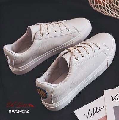 รองเท้าผ้าใบCasual Cat Dog (สีครีม)