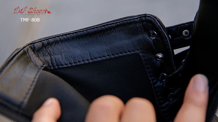 รองเท้าบูทส้นสูงแต่งซิปสไตล์แฟชั่นเกาหลี