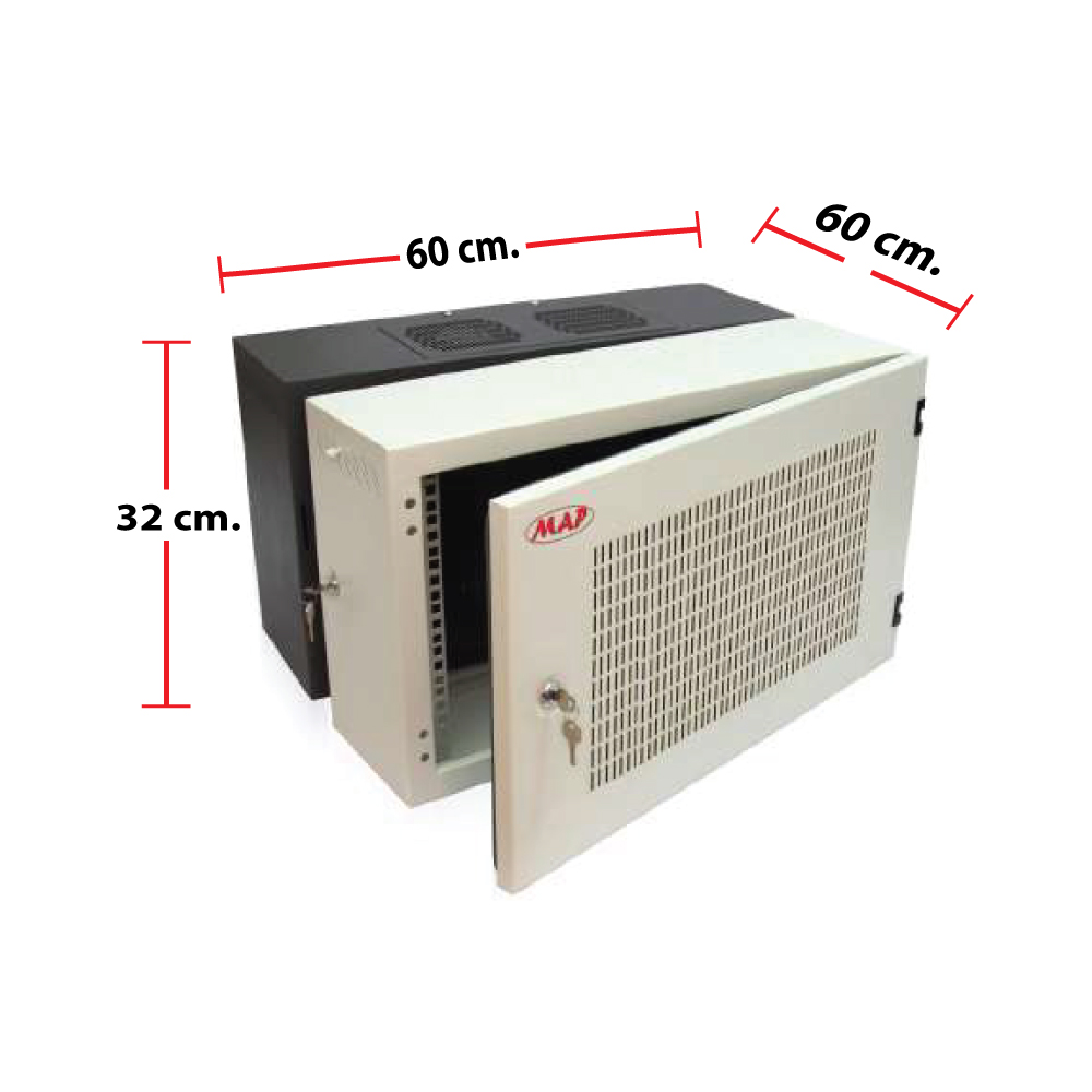 ขายถูก MAP ประกันศูนย์ไทย 19" Modern Wall Rack Serie. PF, 6U, 60x60 cm. MAP-M1-60606P