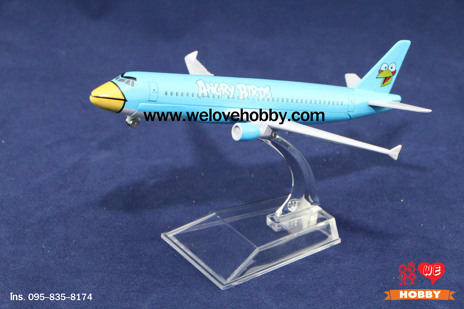 โมเดลเครื่องบิน Nok Air นกแอร์ ลาย Angry Birds สีฟ้า ประเทศไทย