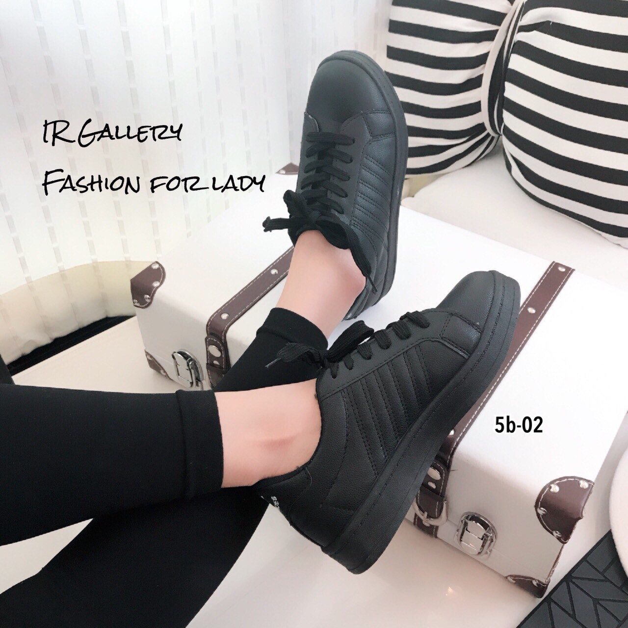 รองเท้าผ้าใบแฟชั่นสไตล์ Sport (สีชมพู)